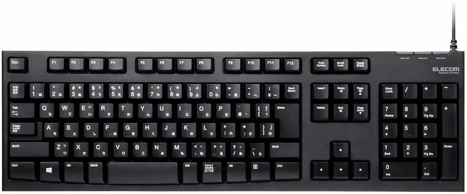 Elecom Keyboard Wired Membrane 10 Million Times Heavy Duty TK-FCM062BK Black - Image 1 of 1