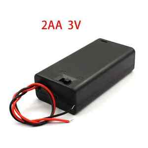 Battery Box 2AA 2 AA 3V Battery Case AA Battery Storage Box with Lid with Switch