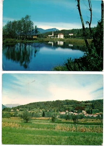 lm 342 - 1975 BRINZIO (Varese) Zona residenziale  e laghetto-  2 cartoline VG - Imagen 1 de 1