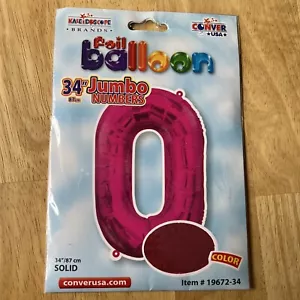 XL 34" Jumbo Number 0 Pink Foil Balloon Party Decorations - Picture 1 of 5