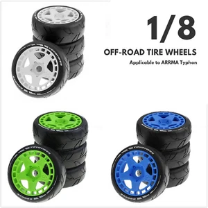 1/8 Scale RC Off Road Buggy Tires Wheel 17mm Hex for ARRMA Typhon 105mm - Picture 1 of 9