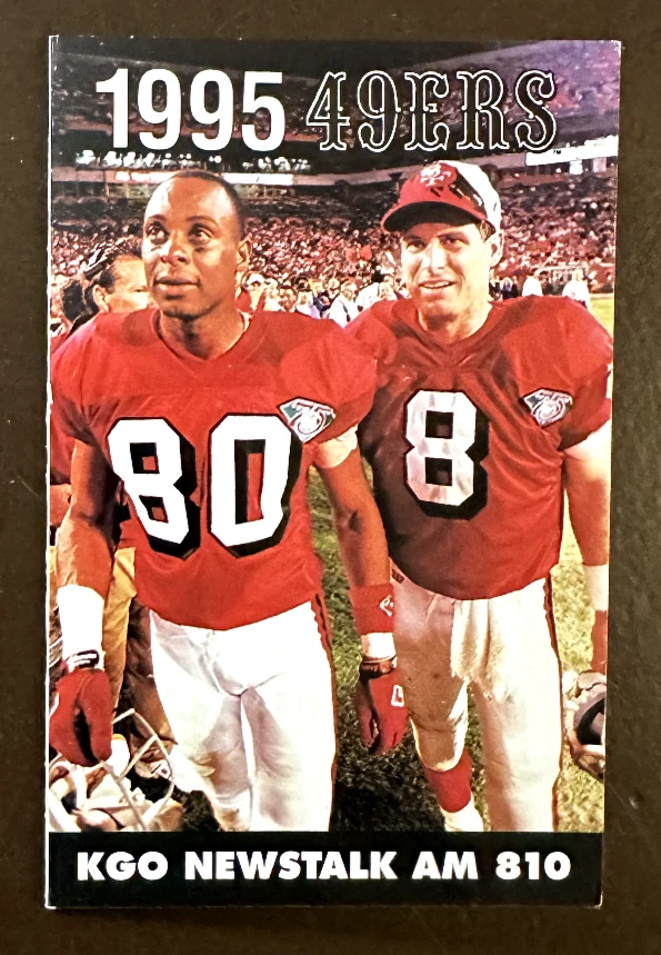 Calendario de bolsillo de los 49ers de San Francisco 1995 - Jerry Rice y Steve Young Foto 1 de 1