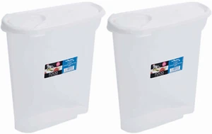 2x Dispensador de Contenedor de Almacenamiento de Cereales de Alimentos de Cocina Wham con Tapa Blanca - 5L - Imagen 1 de 1