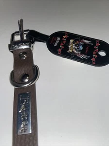 Dog Collar Brown Leather Bret Michaels New with Tag 17” X3/4 Medium - Picture 1 of 4