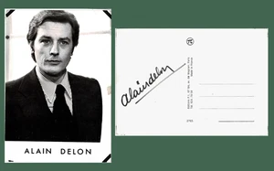 Alain Delon Autograph Signed Photo Postcard, CoA - Picture 1 of 3