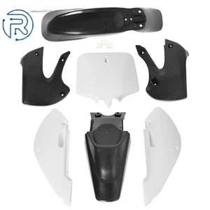 For Kawasaki KX 65 KLX 110 DRZ110 Suzuki RM65 Plastic Fender Fairing White&Black - Bild 1 von 12