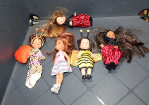 Lot Of 5 Small Girl Dolls Used Free Shipping - Picture 1 of 8