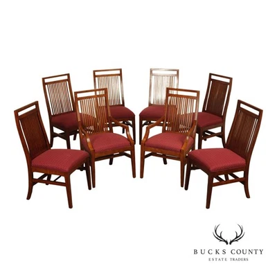 Juego de ocho sillas de comedor estilo misión Bernhardt Foto 1 de 4