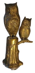 Vintage Messing Eulen thronen auf Ast - 16+" hoch - 8+ Pfund ANKORMAN  - Bild 1 von 17