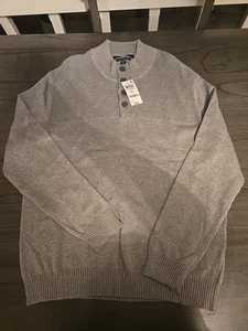 MAGLIONE CLUB ROOM GRIGIO XL MEZZO BOTTONE FINTO COLLO UOMO NUOVO CON ETICHETTE NUOVO - Foto 1 di 4