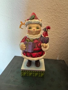 Jim Shore Not A Creature Was Stirring 2013 Santa Cat Mouse Present 7” Estate - Picture 1 of 8