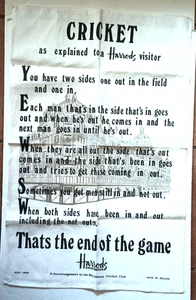 CRICKET for Harrods Visitor by ULSTER WEAVERS Irish Linen CRICKET GAME - Picture 1 of 3