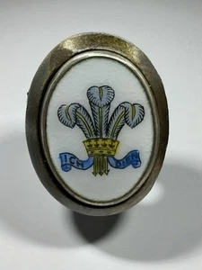 Ich Dien Príncipe de Gales Plumas Solapa Lencería Corbata Clip Prendedor Ovalado De Colección - Imagen 1 de 11