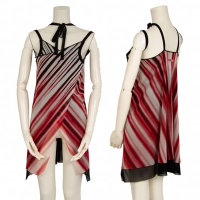 Jean-Paul GAULTIER FEMME Gradation Stripe Mesh Wrap Dress Size 40(K-115275) - Image 1 of 4