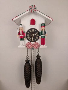 Christmas Nutcracker Cuckoo Clock - Serviced and Painted - Picture 1 of 4