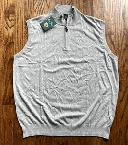 NWT Alan Paine Sweater Vest Mens Size XL Cransford 1/2 Zip Cotton Cashmere Silk - Picture 1 of 13