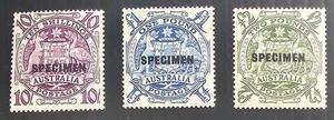 1949- Australia Set Coat Of Arms Stamps SPECIMEN O/P+Gum - Picture 1 of 2