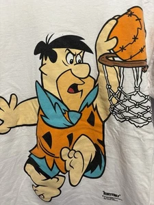 Vintage Shirt 1993 The Flintstones Fred Hip Hop 90s Cartoon Retro Basketball Rap - Picture 1 of 12
