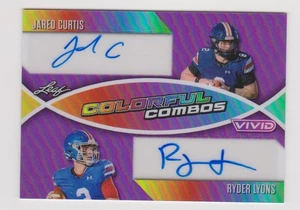 2025 Leaf Vivid JARED CURTIS RYDER LYONS DUAL AUTO #1/7 BYU GEORGIA BULLDOGS - Picture 1 of 2