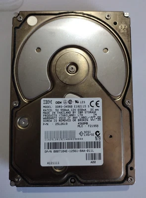 IBM 4.5gb 3.5" 68 pin 7200rpm SCSI HDD DDRS-34560 ***Fully Tested*** - Image 1 of 3
