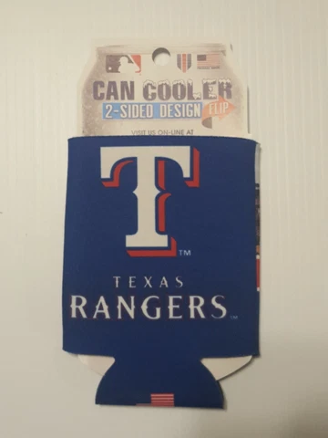 TEXAS RANGERS  KOOZIE CAN COOLER NEW DOUBLE SIDED FOLD FLAT Cover