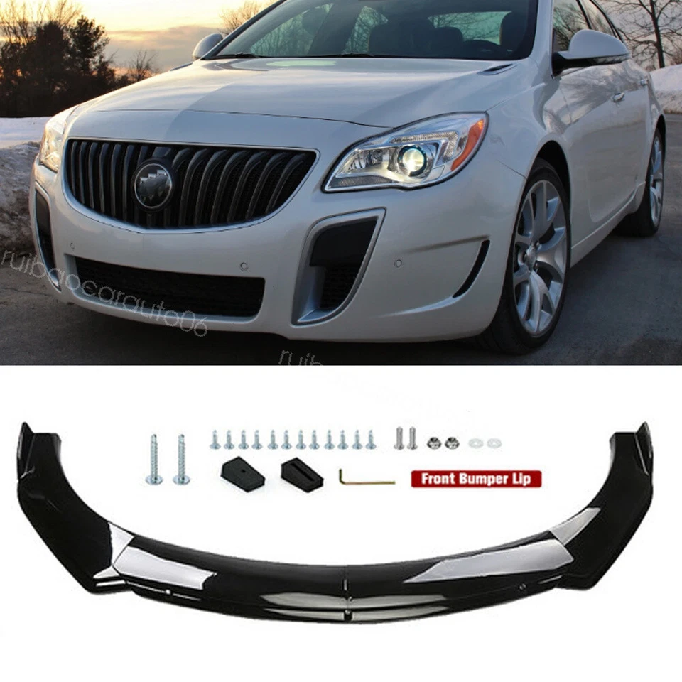 For Buick Regal Front Bumper Lip Spoiler Splitter 4Pcs Body Kit Glossy Black - Image 1 of 4