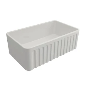 Turner Hastings Novi 75 x 46 Gloss White Farmhouse Butler Sink (Lot 380) - Picture 1 of 9