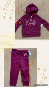 BabyGap Kids Purple Logo Sweatshirt Hoodie + Logo Pull-On Joggers 4Y NWT - Picture 1 of 5