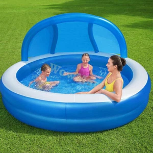Bestway Inflatable Large Family Pool UV Sunshade Canopy Tub Spa 241x140cm 850L - Picture 1 of 6