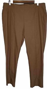 Chicos Pants  So Slimming Womens Size 3 Pull On Ankle Stretch Tummy Panel Brown