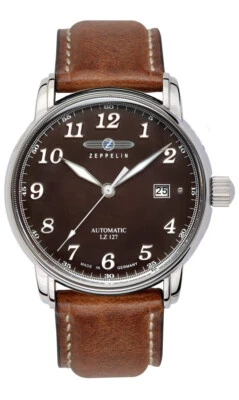 Zeppelin Herrenuhr LZ 127 Automatik 86563  mit Datum und Lederarmband - Bild 1 von 4
