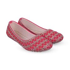 Women's Indian Traditional Party Jutti Casual Shoes Ethnic Jaipuri Red Bellies