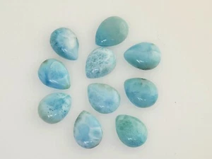 GENUINE LARIMAR 12x16mm PEAR SHAPE CABOCHON, (LOT OF 10 STONES) - Picture 1 of 2