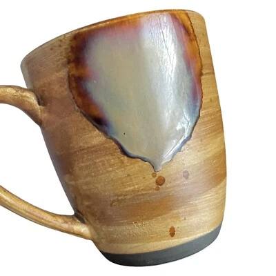 Set Of 2 Sango Splash 4951 Tan Brown Drip Glaze Stoneware Coffee Cups Mugs Foto 1 de 4