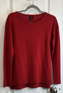 TALBOTS 100% Merino Wool Sweater XS Red Soft Cozy Warm Preppy Loungewear Holiday - Picture 1 of 11