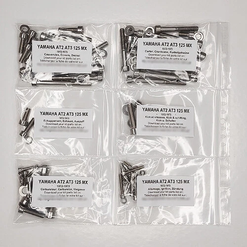 YAMAHA AT2 AT3 MX 125 1972-1973 Motor Completo Acero Inoxidable Allen Tornillo Kit AT2M AT3M Foto 1 de 1