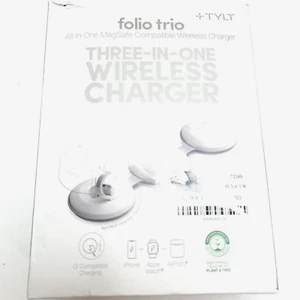 TYLT 15W 3 in 1 Magnetic Folio Charger - White New Open Box Free Shipping - Picture 1 of 7