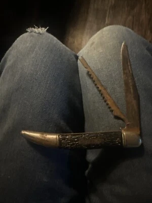 Vintage Colonial Wood Handle Pocket Knife - Image 1 of 3