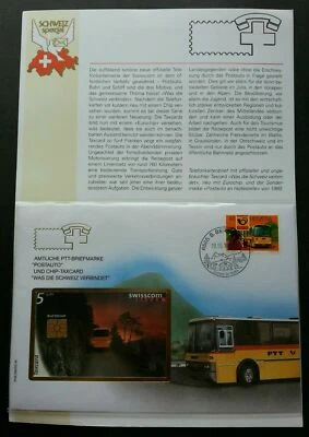 [SJ] Switzerland Bus 1998 Transport Vehicle Car FDC (phonecard cover) - Image 1 of 4