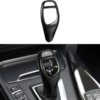 Cubierta de perilla de cambio de marchas de fibra de carbono ABS para BMW Serie 1 2 3 4 5 6 X3 X5 X4 Foto 1 de 4