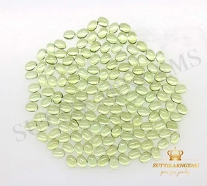 Lote de piedras preciosas sueltas cabujón ovalado peridoto verde natural 4x3 mm, peridoto natural - Imagen 1 de 3