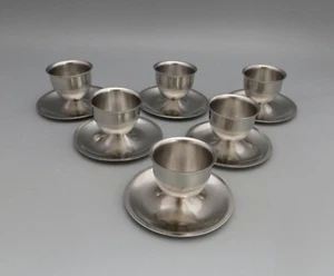 DKF LUNDTOFTE Set of 6 Stainless Steel Egg Cups - Made in DENMARK - Mid Century - Picture 1 of 10