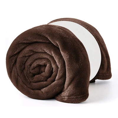 Large Faux Fur Fleece Blanket Ultra Soft Sofa Bed Mink Throw Twin and Queen Size - Image 1 of 4