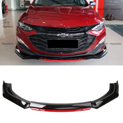 For Chevrolet Malibu UNIVERSAL Front Bumper Lip Spoiler Splitter Gloss Black Red Foto 1 de 4