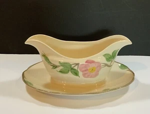 Franziskaner Wüstenrose Sauciere mit Unterteller Steingut England lesen #09 - Bild 1 von 8