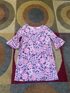 Lilly Pulitzer Ellimae Kayla Stretch Knit Mini Dress Love You Bunches Girls L - Picture 1 of 6