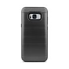 Samsung G930F Galaxy S7 Brushed Aluminium Effect Hybrid Case-Black