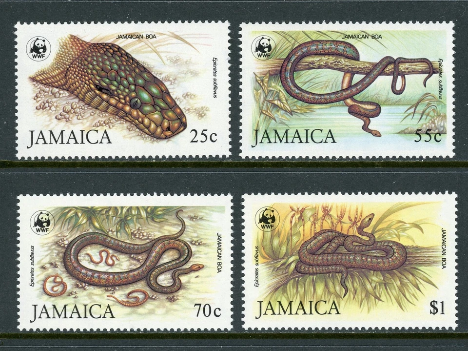Jamaica Scott #591-594 MNH Boa Serpiente Jamaica WWF CV $45+ Foto 1 de 1