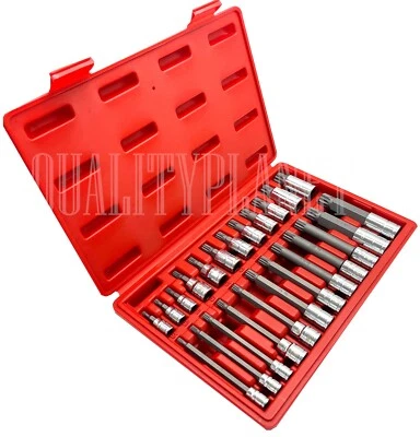 24PC XZN Triple Square Spline Bit Tamper Proof 1/4" 3/8" 1/2" S2 Socket Set  - Image 1 of 2