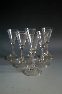 RARE SET OF SIX EARLY 18TH CENTURY GEORGIAN LIEGE GLASSES - CIRCA 1730 - Picture 1 of 4